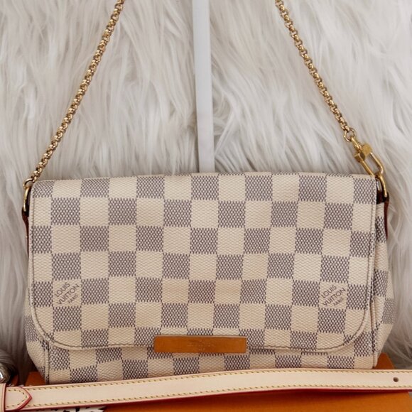 Louis Vuitton Favorite bag in Damier Azur with Box, added crossbody strap - Picture 1 of 17